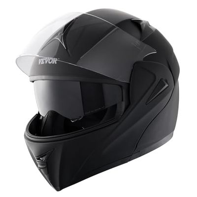 VEVOR Motorcycle Helmet, Unmasked, Smart Street ABS & High Density Helmet with Interchangeable Lens, ECE Approved Comfortable Motocross Helmet, Fit for Youth & Adults,L(59-60cm)
