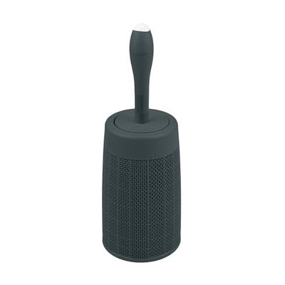 Addis Brosse WC Ronde en Plastique Imitation Toile de Jute avec système d'injection de détergent Interne, Gris foncé, Taille Unique