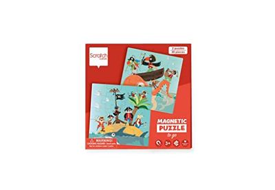 Scratch 276181159 Magnetische puzzel piraten, uitklapbaar boek voor thuis en onderweg, puzzel voor kinderen vanaf 3 jaar