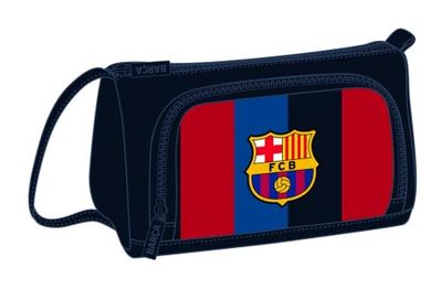 Safta, Barcelona Pennenetui met opklapbare tas, 22/23, 200 x 85 x 110 mm, uniseks kinderen, marineblauw en granaatrood, standaard, marineblauw en granaatrood, Standaard