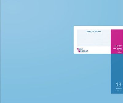 Baier & Schneider - Registro contabile, con copertina in Efalin, 13 conti o 27 colonne, azzurro/magenta