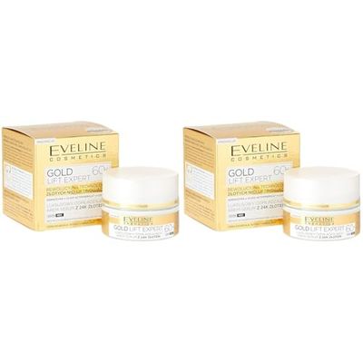 Eveline Cosmetics Gold Lift Expert 60+ 24K crema siero anti-invecchiamento 50 ml (Confezione da 2)