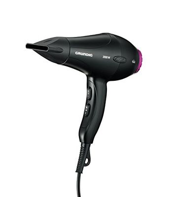 Grundig Hd 5585 – Secador De Pelo Profesional Compacto, Ac Motor, 2000 W, Difusor, Negro Y Cereza, 1150 Gramo