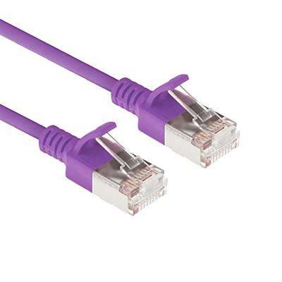 ACT CAT6a Netwerkkabel, U/FTP LSZH LAN Kabel Dun 3.8mm Slimline, Flexibele Snagless CAT 6a Kabel Met RJ45 Connector, Voor Gebruik In Datacenters, 3 Meter, Paars - DC7303