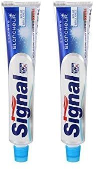 Signal Dentifrice Système Blancheur Eclat Brillance 75ml, Dents Blanches & Eclatantes, Santé Dentaire (Lot de 2)