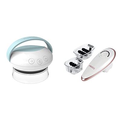 HoMedics Smoothee IR, Massaggiatore Anticellulite con Riscaldamento IR e Testina di Raffreddamento & Smoothee, Massaggiatore Anticellulite Ad Aspirazione, Bianco