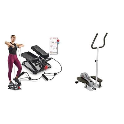 Sunny Health and Fitness Total Body Smart 2-in-1 Stepper Machine, Total Body Workout, Adjustable + Magnetic Underdesk/Standing Portable Ellittical Machine