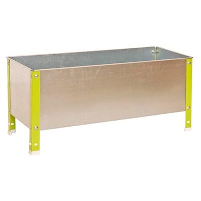 Simon Rack Horto urbano metálico, orifícios de drenagem, capacidade de 150 l, 410 x 1200 x 400 mm, jardim, terraço, verde/galva -Simon Garden