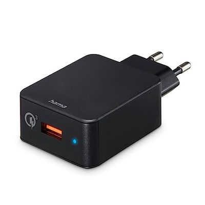 Hama – Caricabatterie rapido USB A, QC 3.0, 19,5 Watt, nero