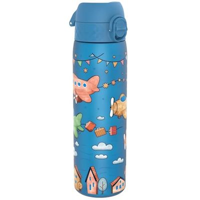 ION8 Waterfles, 500 ml/18 oz, Lekvrij, Makkelijk te Openen, Veilige Vergrendeling, Vaatwasserbestendig, BPA-vrij, Draaghendel, Past in Bekerhouders, Makkelijk Schoon, Geurvrij, Vliegtuigen Ontwerp