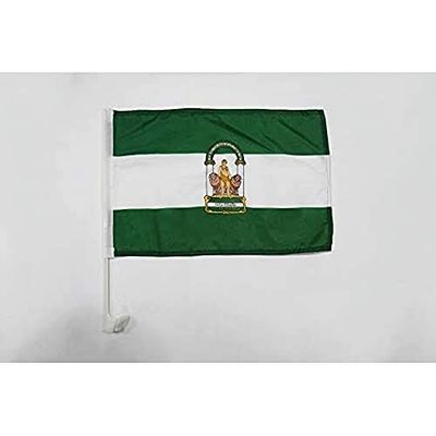 Autovlag Andalusië 45x30cm - Andalusische Autovlag - Andalusië - Spanje 30 x 45 cm - AZ VLAG
