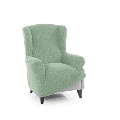 FAVERTI Housse de canapé à Oreilles Super élastique 2 Places 130 à 160 cm Turquoise Protecteur de qualité en Tissu Jacquard Toucher Coton