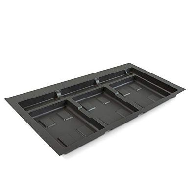 Emuca - Pattumiera cassettiera, bidone di smistamento rifiuti, Armadio 90cm (836x482mm), Grigio, Base 90 cm (836 x 482)