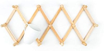 Fox Run Soporte de pared para tazas de café de madera de haya, color marrón