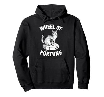 Wheel Of Fortune Cat On Robot Vacuum Cleaner Cat Pullover Hoodie