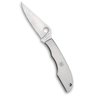 Spyderco Grasshopper Compact Slip-Joint-mes voor volwassenen, roestvrij staal, zilver