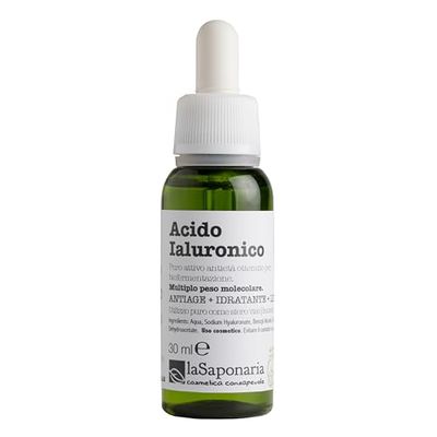 La Saponaria Hyaluronic Acid Serum, Anti-Ageing, Hydration, Moisturiser, All Skin Types, Wrinkles & Fine Lines, Plumping, Natural, Vegan, Cruelty-Free, Recycled Packaging, Organic, 30ml