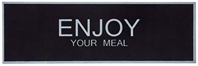 Zala Living Enjoy Your Meal Lavable Camino de Cocina, Poliamida, Negro/Gris, 150 x 50 x 0.5 cm
