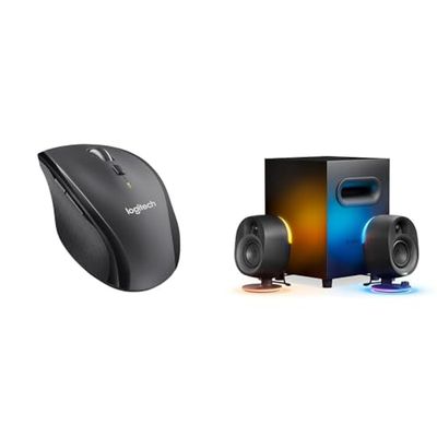Logitech M705 Marathon Draadloze & SteelSeries Arena 7-2.1-gamingluidsprekers, 2-weg luidsprekerontwerp, Krachtige