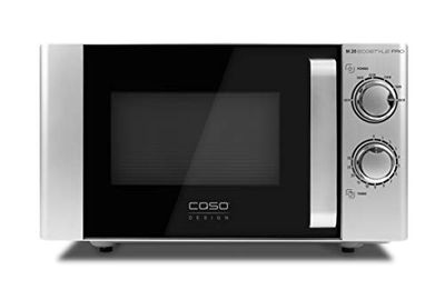 Caso M20 Ecostyle Pro Forno a microonde, facile da usare, 20 l, 800 Watt di potenza, piatto girevole 3311, argento, nero
