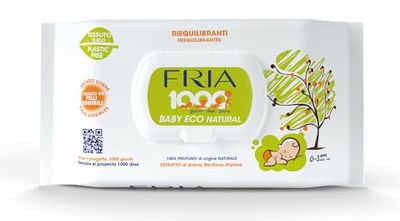Fria Baby Eco Natural Wikkeldoeken, formule met haverextract, egaliserend op de huid, dermatologisch getest, verpakking met 72 doekjes