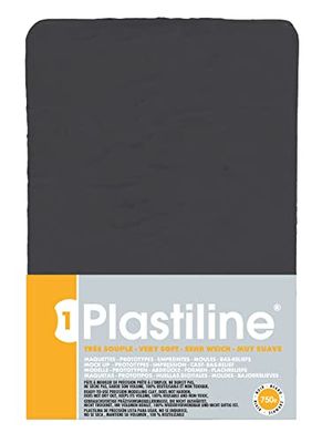 Plastiline® 7940T - Plaque de Plastiline® - Pâte à Modeler, Haute Précision - Modeler, Sculpter, Mouler - Dureté 1 (très souple) - 750g - Teinte noir. Fabriqué en France