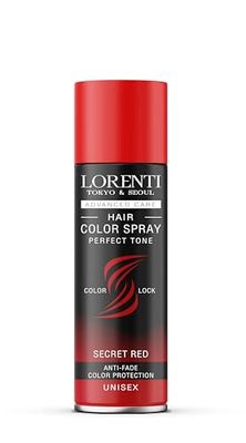 LORENTI Tokyo & Seoul Color Spray pour cheveux, rouge secret, 150 ml, pour déguisement et maquillage, pour carnaval, Halloween et fête à thème, lavable, Color Hair Spray