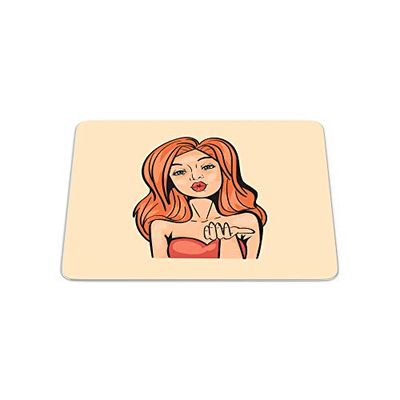 Bonamaison, Rectangle Pop Art Digital Printed Mouse Pad, Non-Slip Base, for Office and Home, Size: 22 x 18 cm