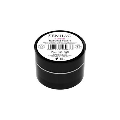 Semilac Builder Thixo Gel Natural Peach 15 g - Construction pour extension et reconstruction des ongles - UV LED - thixotrope et auto-lissant - Gel semi-couvrant