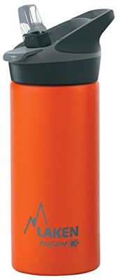 Laken Jannu thermische waterfles met vacuümisolatie met dubbele roestvrijstalen wand 18/8. Tot 24 uur koud, oranje, 500 ml