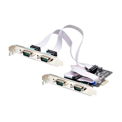StarTech.com Tarjeta Serie PCI Express de 4 Puertos DB9 - Serial RS232/RS422/RS485 - TAA - UART 16C1050 - ESD - Windows Linux