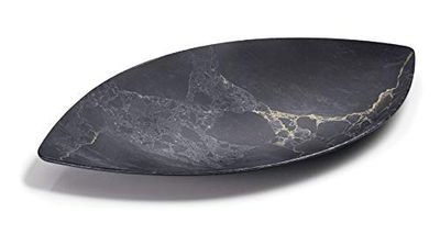 Lacor 63191 63191 - Piatto a forma di foglia, senza BPA, finitura in marmo, 40 x 25,3 x 4,3 cm, in melammina