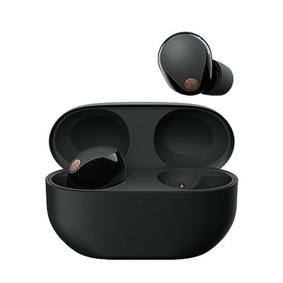 Sony WF-1000XM5 draadloze hoofdtelefoon met ruisonderdrukking, Bluetooth, in-ear hoofdtelefoon, microfoon, batterijduur tot 24 uur, snellaadfunctie, IPX4, iOS- en Android-compatibel - zwart, klein