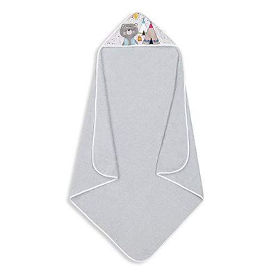 INTERBABY - Capa de Baño para Bebé Indio Gris 100% Algodón