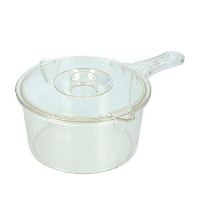 KitchenCraft Pentola e coperchio per microonde, pentola per microonde in plastica senza BPA, 900 ml, trasparente