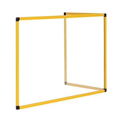 Bi-Office Duo Glass Board, Double Glass Board with Yellow Aluminium Frame, 90 x 60 cm and 45 x 60 cm