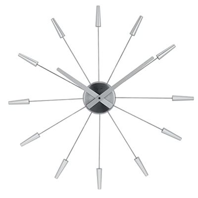 Nextime 2610zi väggklockor, metall och plast, silverfärger, Ø 58 cm