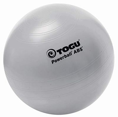 Togu Gymnastiekbal Powerball ABS met DVD (barstbestendig), zilver, 65 cm