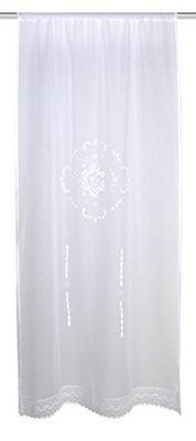 Home Fashion Door Hanging Linen Structure Embroidered Fabric White 180 x 60 cm