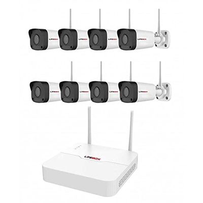 Lifebox - LBXWIFIKIT8 - Kit di sorveglianza - Kit video sorveglianza WiFi 8 telecamere, disco rigido 2 TB