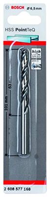 Bosch Professional 1x Forets hélicoïdaux HSS PointTeQ (pour métal, 6,5 x 63 x 101 mm, accessoires pour perceuse-visseuse)