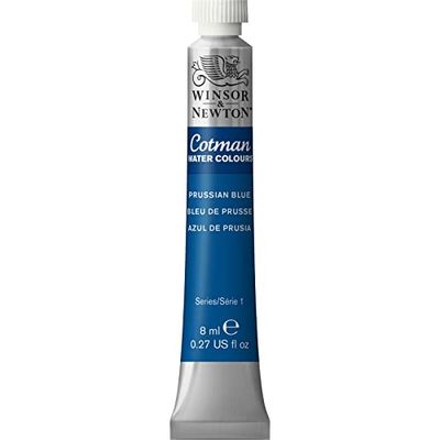 Winsor & Newton 8840107 Cotman - Vernici ad acquerello, colori vivaci di alta qualità con ottime caratteristiche di lavorazione, tubo da 8 ml, Blu Di Prussia