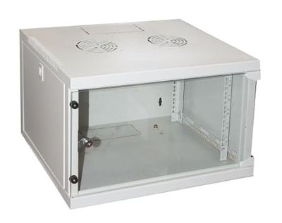 Connetto - Armoire Rack 19" 6 unités murales pour Filets (a) 350 x (l) 540 x (p) 450 mm Couleur Gris Porte Verre