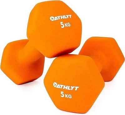 Athlyt - Neopreen haltergewichten, 2 x 5 kg, zwart