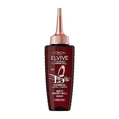 L'OREAL Paris Elvive Full Resist Anti Hair-Fall Serum With Aminexil, Hair Strength Treatment, For Men & Women with Hair Breakage, Scalp Serum, 102ml