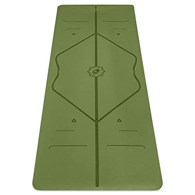 Liforme Yogamat voor op reis, gratis yogatas, gepatenteerd uitlijnsysteem, grip op krijgers, antislip, milieuvriendelijk en biologisch afbreekbaar, ultralicht, zweetbestendig, lang, breed en dik