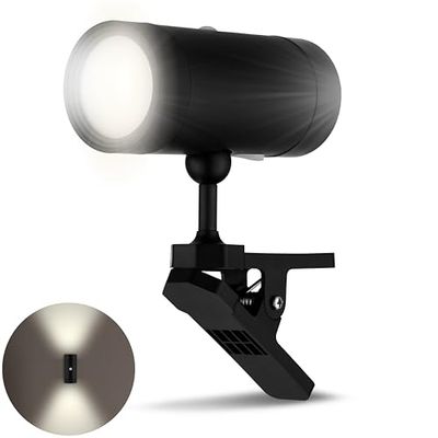 REV Lampada da parete a LED a 2 vie – Lampada da parete con batteria e rilevatore di movimento, 180 lm, senza fili, dimmerabile, girevole a 360°, per campeggio, garage e cantina, IP54, nero