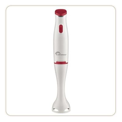 LITTLE BALANCE 8703 Easy Soupe, Mixeur plongeant pour les soupes, smoothies, sauces, compotes et aliments pour bébé, Anti-éclaboussures, 400 W, Blanc/Rouge