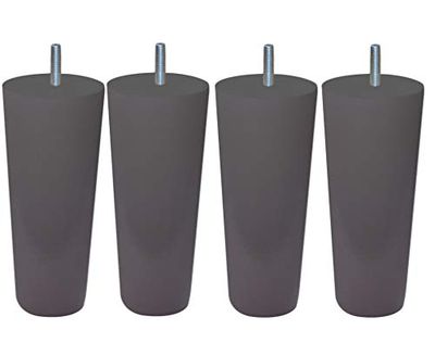 Margot – Cottage Conico – Set di 4 Piedi di Rete Legno 7,5 X 7,5 X 20 cm, Legno, Grigio/Tortora, 7,5 x 7,5 x 20 cm
