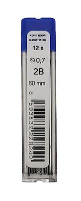 KOH-I-NOOR Fine Graphite Leads for 0.7mm Diameter 60mm 2B Mechanical Pencil